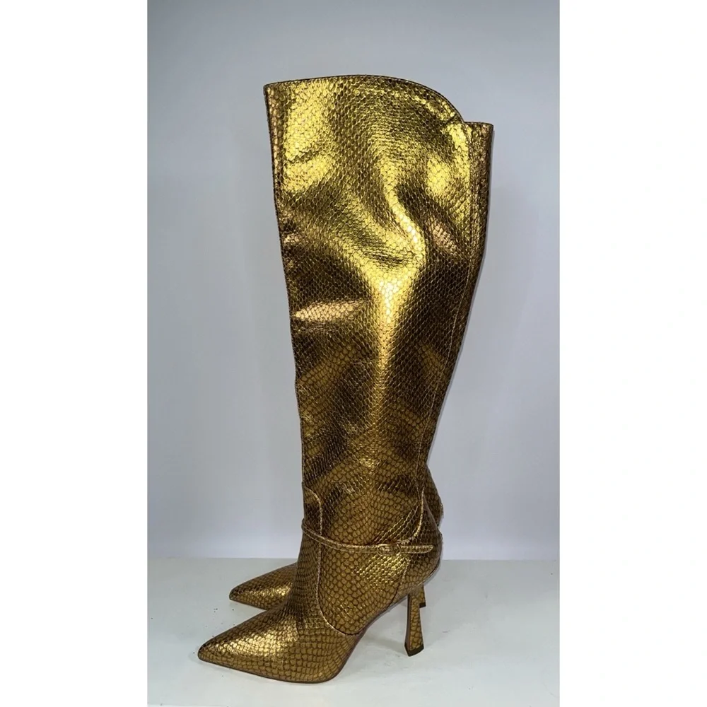 Sam Edelman Elia Bronze Metallic Snake Print Boot (Size: 9) - Picture 7 of 11